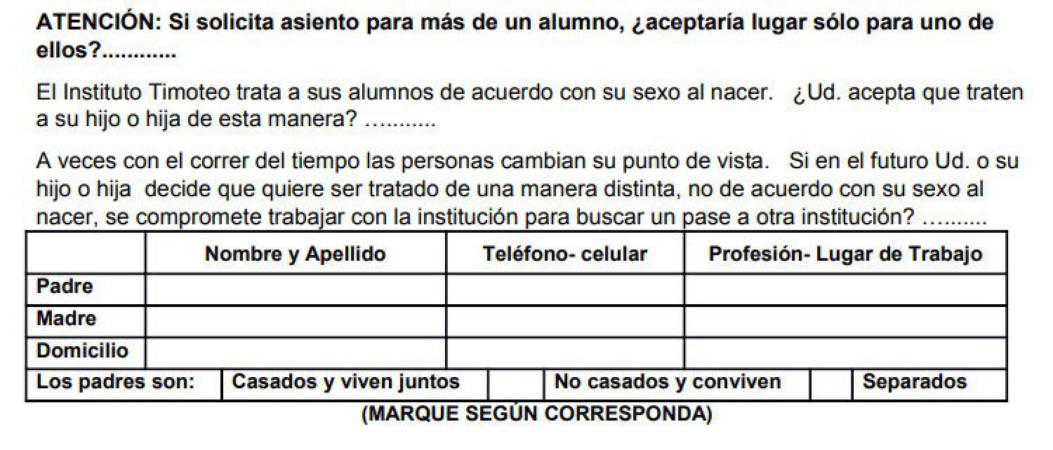 ¡Polémica! Colegio evangélico no acepta alumnos que no se identifiquen con su sexo biológico